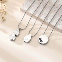 Cremation Jewelry Urn Pendant Necklace for Pet Dog Cat Ashes 316L Stainless Steel Customized Gift to Women Men Keepsake Jewelry