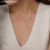 Real 14K Gold Filled Natural Pearl Necklace Gold Choker Handmade Pendants Collier Femme Kolye Collares Boho Jewelry for Women