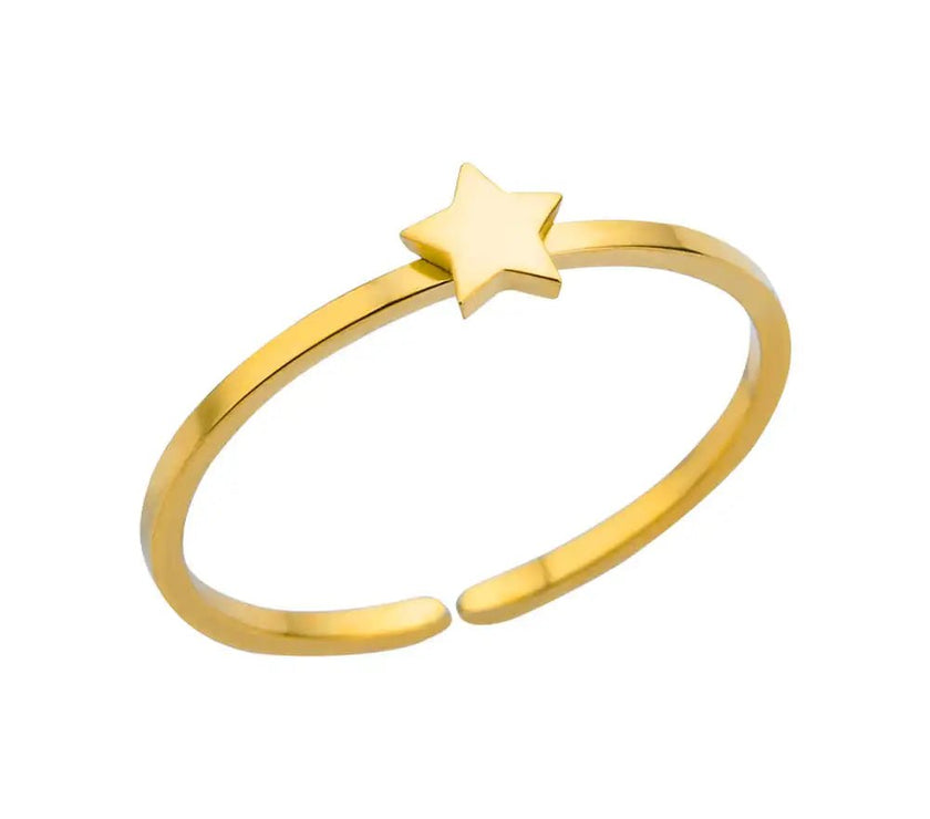 Christmas Zircon Moon Rings for Women Stainless Steel Glowing Moon Star Adjustable Finger Ring Aesthetic Wedding Jewelery Gift Bague Femme