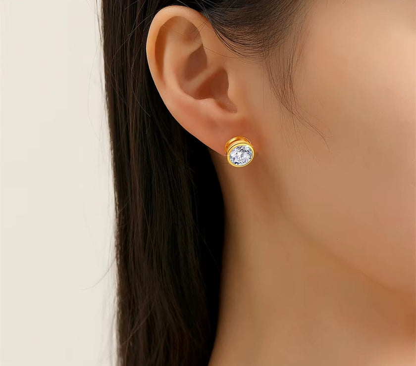 Moissanite Earrings 18K Gold 100% Real with Certificate Luxury AU750 Jewelry for Women K Gold Earring Studs Trend Present