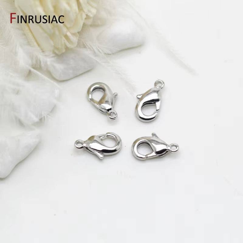 14K Real Gold Plated 10Mm 12Mm Lobster Clasps for Jewelry Making Handmade DIY Bracelets Necklace Clasp Fittings