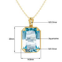 Wedding Gifts Jewelry 14K Gold Real Pendant for Women 925 Sterling Silver Pendants and Necklaces Birthstone Aquamarine Fine Jewelry Wedding Gifts