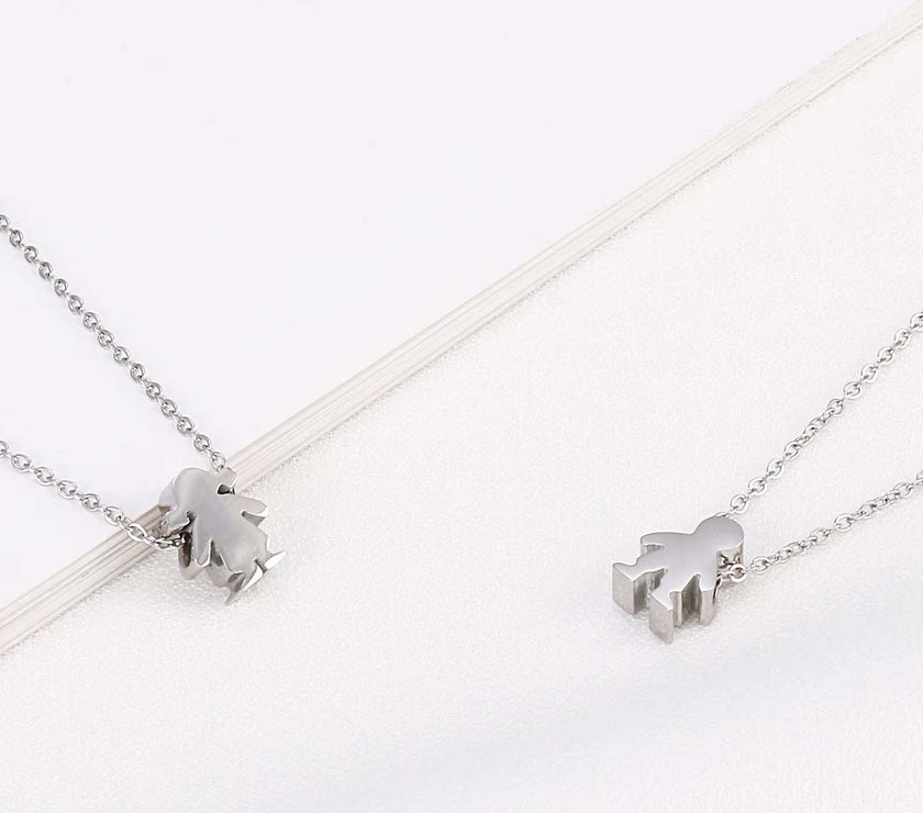 Boy Girl Kid Pendant Women Necklace Name Date Child Family Jewelry Engraved Stainless Steel Gold Color Jewelry
