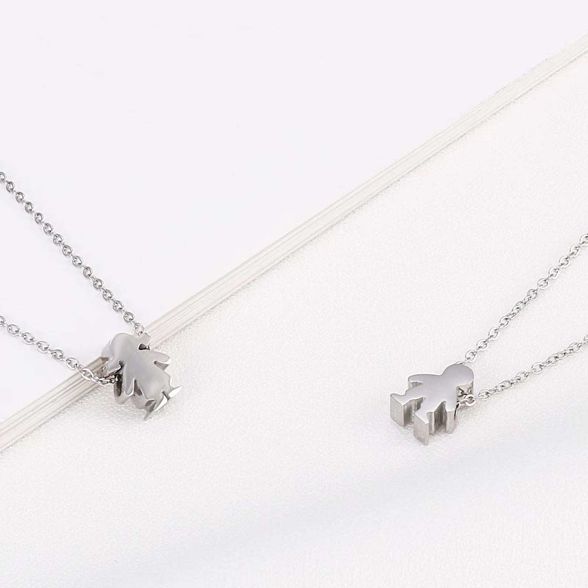 Boy Girl Kid Pendant Women Necklace Name Date Child Family Jewelry Engraved Stainless Steel Gold Color Jewelry