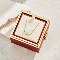 Twisted ETERNAL ROSE Box-Customized Name Necklace & REALROSE Flower Gift Box Heart Customize Jewelry Valentine'S Day Gift for Girlfriend