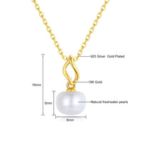 18K Gold Necklace Pendant round Natural Freshwater Pearl AU750 Yellow Gold Pendant Women'S Fine Jewelry Gift with Certificate