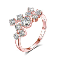 GRA Certified Total Is 1.5Ct Full Moissanite Ring Woman with Many Stones Silver Infinity Trend Jewelry for Engagement New In