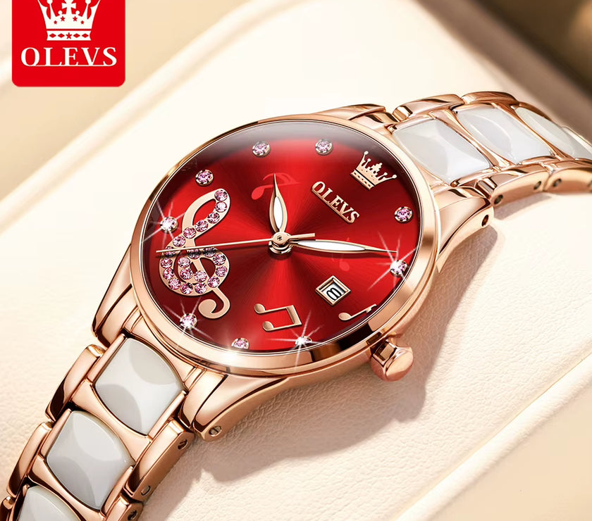 Watches for Ladies Watch Ceramic Stainless Steel Luxury Waterproof Watch Rose Gold Women'S Watches Trend Reloj Mujer