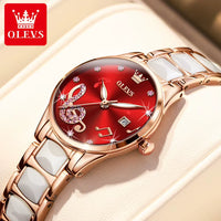 Watches for Ladies Watch Ceramic Stainless Steel Luxury Waterproof Watch Rose Gold Women'S Watches Trend Reloj Mujer
