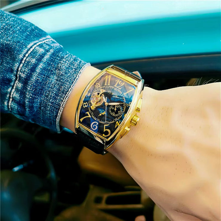 Men'S Watches Fashion Moon Phase Tourbillon Watches Men Automatic Mechanical Wristwatches Relogio Masculino Reloj Hombre