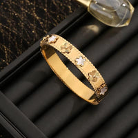 Jewelry 1Pc Fashion Flower Stainless Steel Bracelet Style Vintage Hand Jewelry