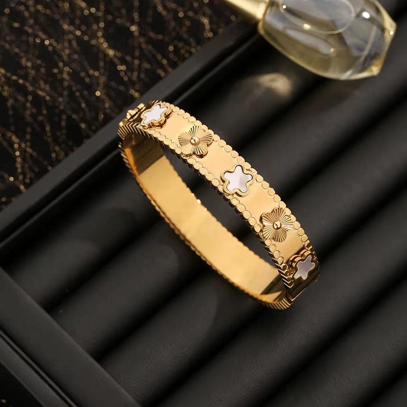 Jewelry 1Pc Fashion Flower Stainless Steel Bracelet Style Vintage Hand Jewelry
