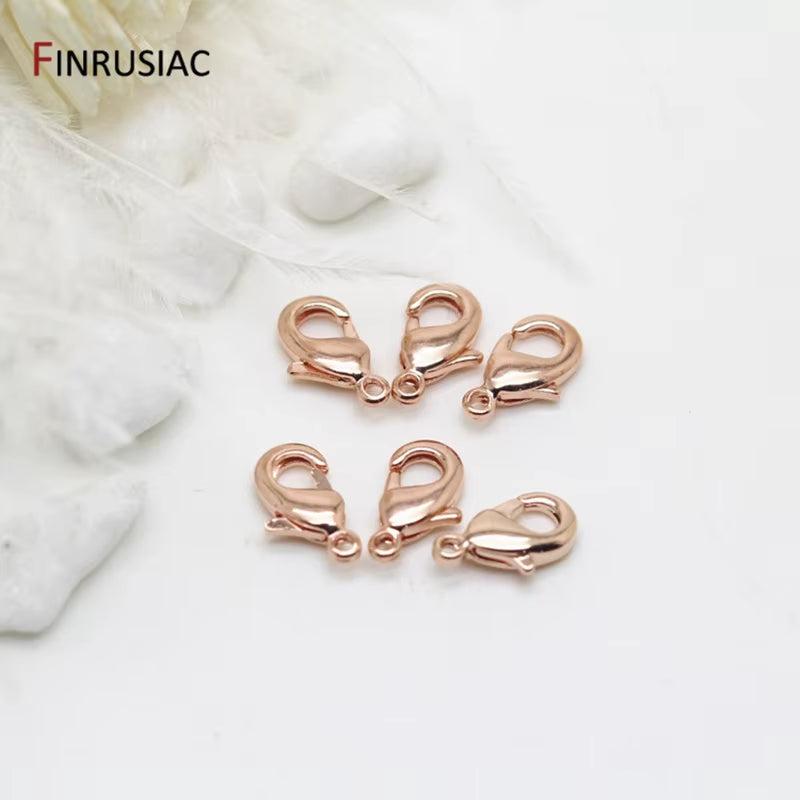 14K Real Gold Plated 10Mm 12Mm Lobster Clasps for Jewelry Making Handmade DIY Bracelets Necklace Clasp Fittings