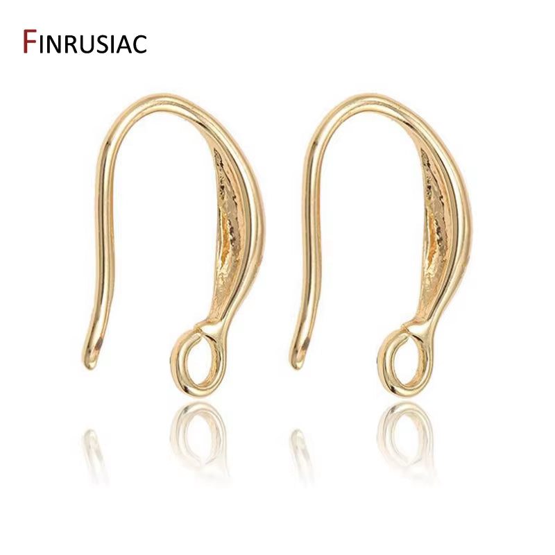 Brass Metal 14K Gold Plated Earring Hooks Accessories Earwires Wholesale Diy Earrings Findings Material