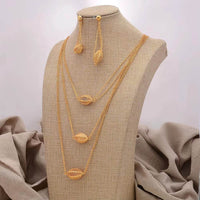 Charms Dubai Ethiopia African Necklace/Earrings/Pendant Jewelry Set for Women/Girls/Kids Fashion Metal Russia Gifts