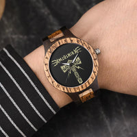 Viking Watches  Wooden Men Watch Top Japanese Quartz Movement Wristwatch with Helm of Awe Runic Circle Fashion Gift Box