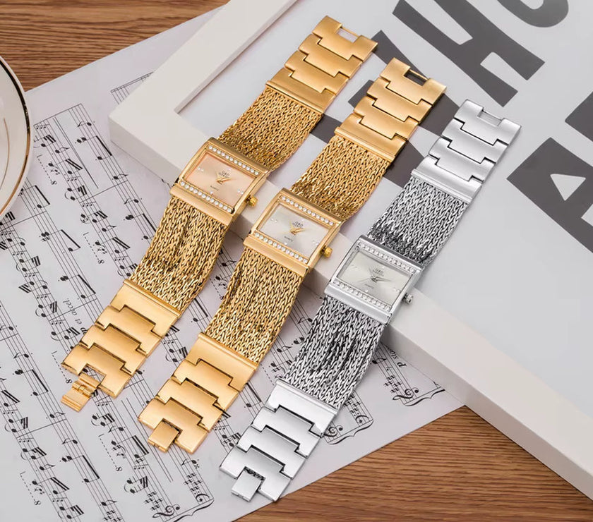 Fashion Women Watches 2019 Best Diamonds Square Dial Clock Luxury Gold Women'S Bracelet Quartz Wrist Watches New Dropshipping