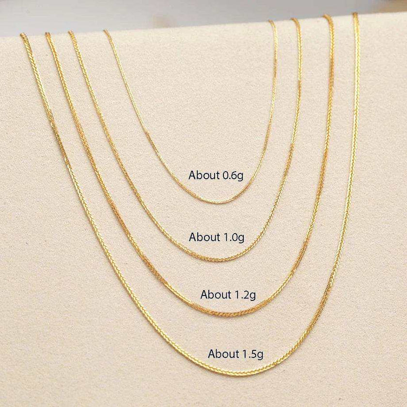 YUNLI Real 18K Gold Necklace Match Pendant Chain Solid AU750 Chopin Chain for Women Fine Jewelry Wedding Gift