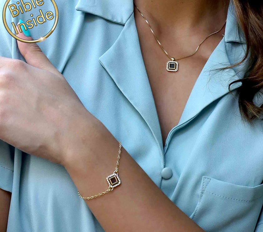  Jewelry Christianity Bracelet with Nano Bible - Royal Frame Bracelet