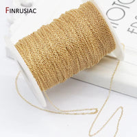 14K Real Gold Plated Chain for Jewelry Making 1.2Mm 1.6Mm 2.0Mm Thin Chain Wholesale Handmade DIY Jewelry Findings