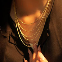 YUNLI Real 18K Gold Twisted Chain Necklace Simple Style Pure AU750 Hemp Rope Chain for Women Fine Jewelry Gifts