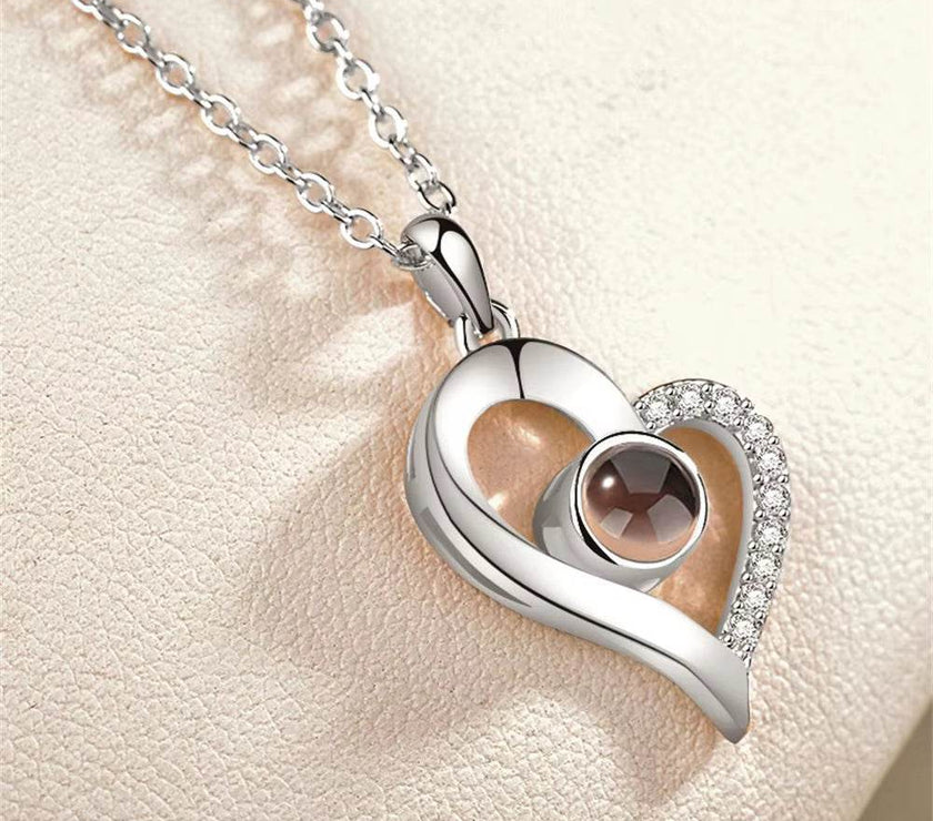 Love Heart Secret Message Locket Necklace Pendant DIY Photo Picture Locket Vintage Gift for Lover Couples Custom Message