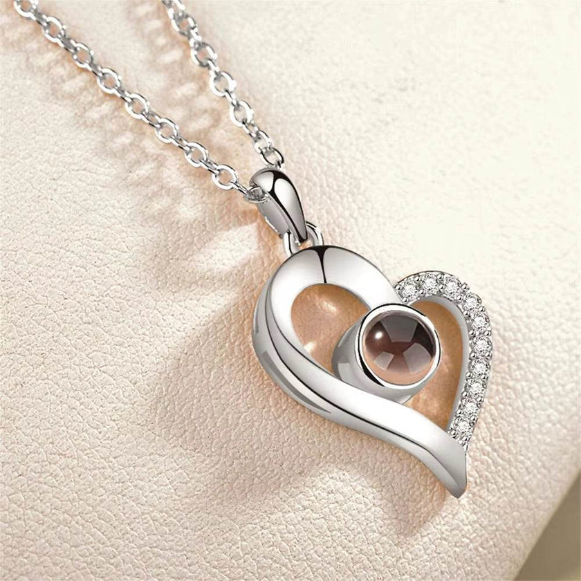Love Heart Secret Message Locket Necklace Pendant DIY Photo Picture Locket Vintage Gift for Lover Couples Custom Message