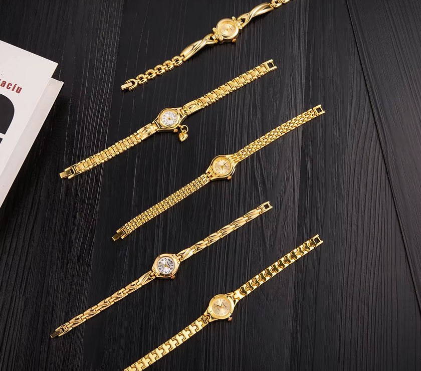 Bracelet Clasp Simple Elegant Small Women'S Watches Luxury Brand Gold Wrist Watches for Women Ladies Quartz Watches for Girls Montre Femme