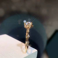Crackling Moissanite Gemstone Ring for Women Jewelry Engagement Ring for Wedding Real 925 Silver Rose Gold Plated Birthday Gift