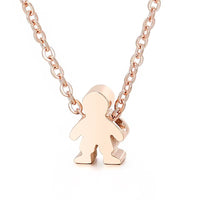 Boy Girl Kid Pendant Women Necklace Name Date Child Family Jewelry Engraved Stainless Steel Gold Color Jewelry