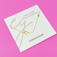 Beautiful Finest Shine Initial Sterling Silver Necklace