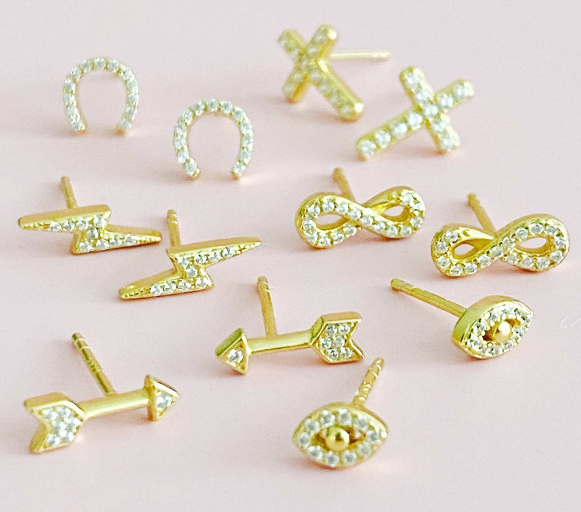 Mini Sparkle Mini Stud Sterling Silver Earrings