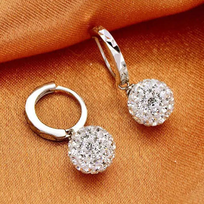 Crystal Ball Pendant and Princess Stud Earrings Set