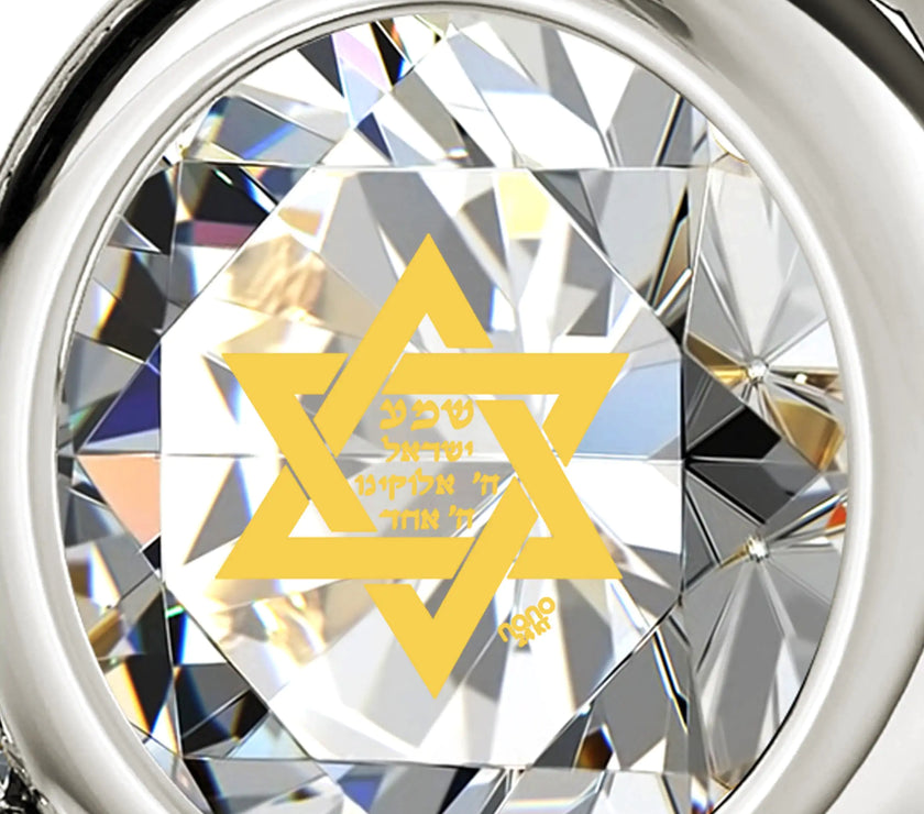 925 Sterling Silver Star of David Necklace Shema Israel Heart Pendant 24k Gold Inscribed
