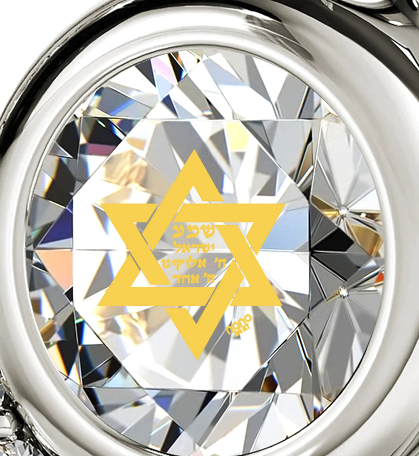 925 Sterling Silver Star of David Necklace Shema Israel Heart Pendant 24k Gold Inscribed