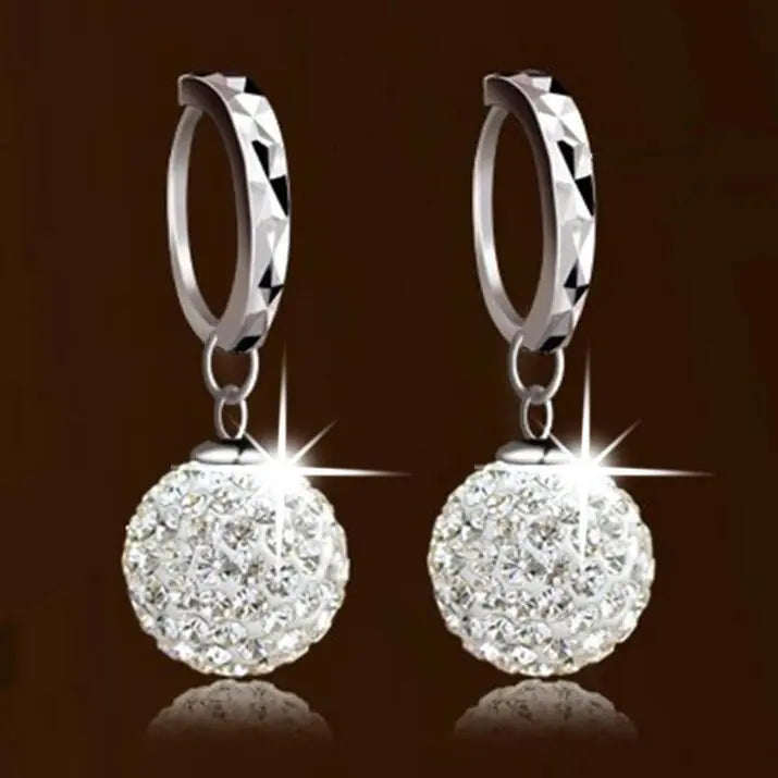 Crystal Ball Pendant and Princess Stud Earrings Set