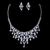 Elegant Bridal Wedding Jewelry Set Crystal Rhinestone Pearl WT