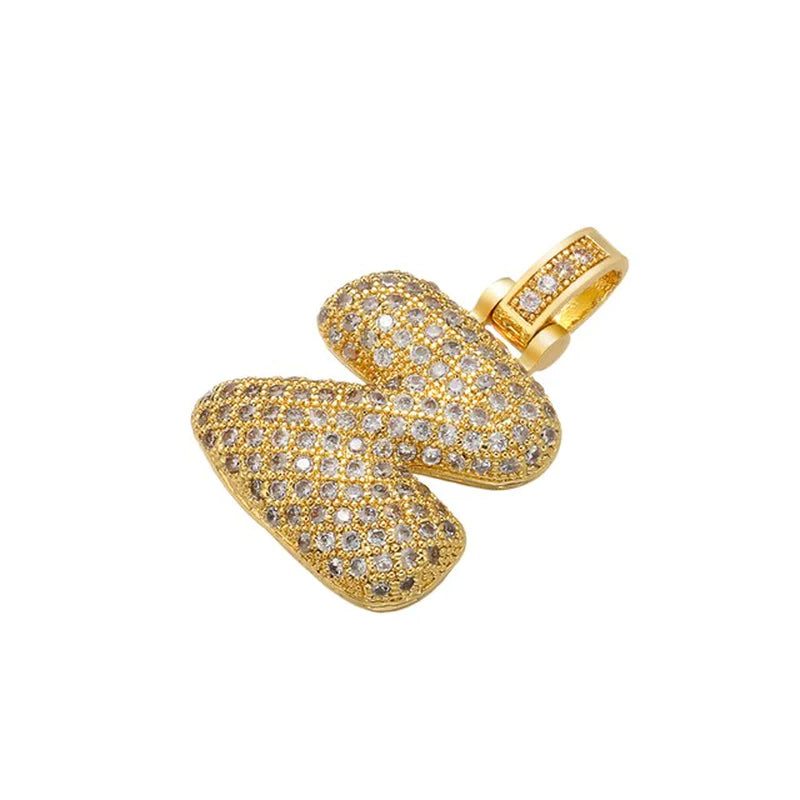 Women ZHUKOU Delicate and Fat 26 Gold Color Letter Pendant for Women Handmade DIY Necklace Earrings Jewelry Accessories Mode: VD614