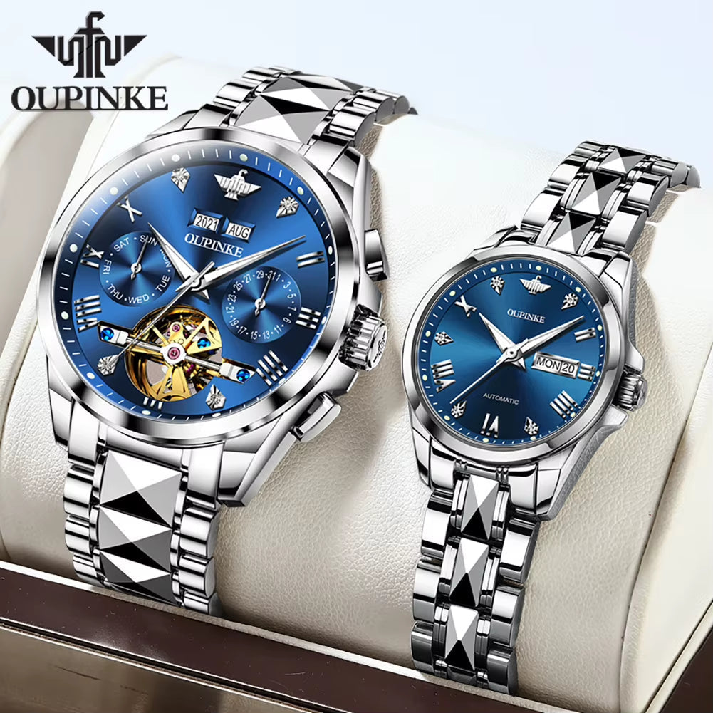 TOP Luxury Brand Couple Watches Pair for Men and Women Automatic Mechanical Lover'S Watches Waterproof Couple Watch Set
