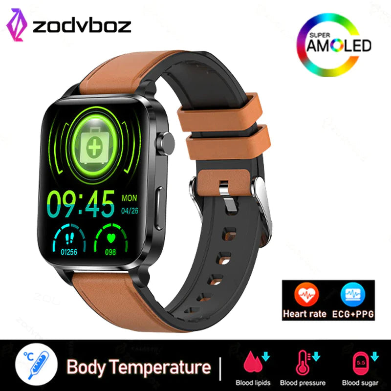 Temperature Monitoring Painless Non-Invasive Blood Sugar Smart Watch Men Laser Treatment Health Blood Pressure Sport Smartwatch Women Glucometer Watch