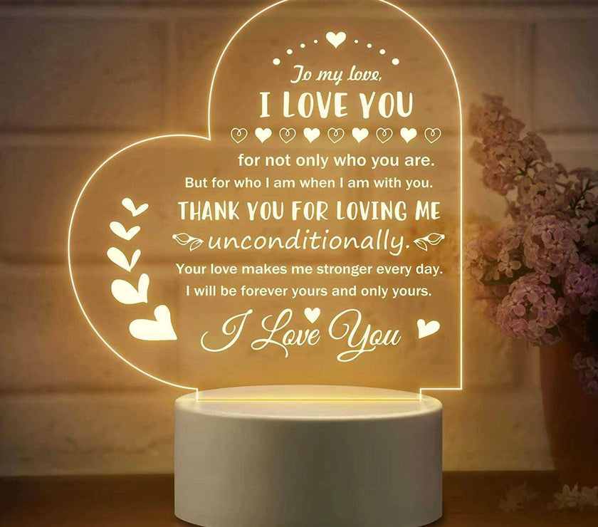 1Pc Romantic Gifts for Her Anniversary, Wife Husband Girlfriend Boyfriend Packed Night Light Best Christmas Gift