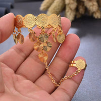 Gold Color Copper Coin Baby Bangles for Kids Cild Dubai Israel Jewelry Gold Cuffbracelet Ring Boys Children Arab Birthday Gifts