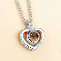 Love Heart Secret Message Locket Necklace Pendant DIY Photo Picture Locket Vintage Gift for Lover Couples Custom Message