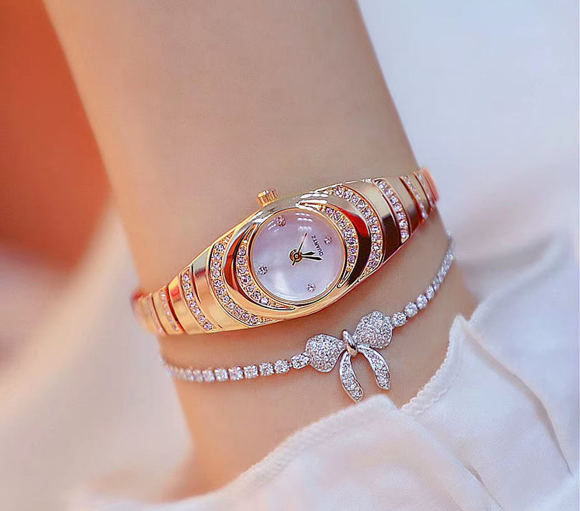 Ladies Quartz Wrist Watches Dress Watch Women Crystal Diamond Watches Gold Silver Clock Women Montre Femme