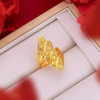 Women'S Real 18K Gold Color Flower Large Rings Real Gold Color Rings for Women Wedding Party Ring Gift Women‘S Flower Jewelry