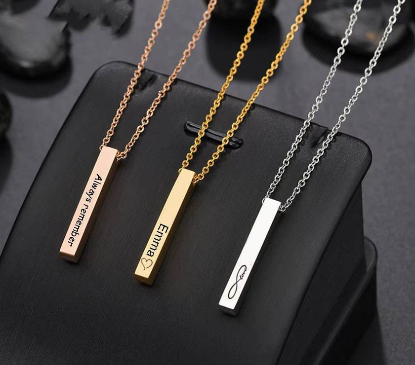 Personnalisé Bracelet for Women Custom Necklace Bar Engraved Name Text Mantra Bangle Cuff Stainless Steel Jewelry for Women Gift