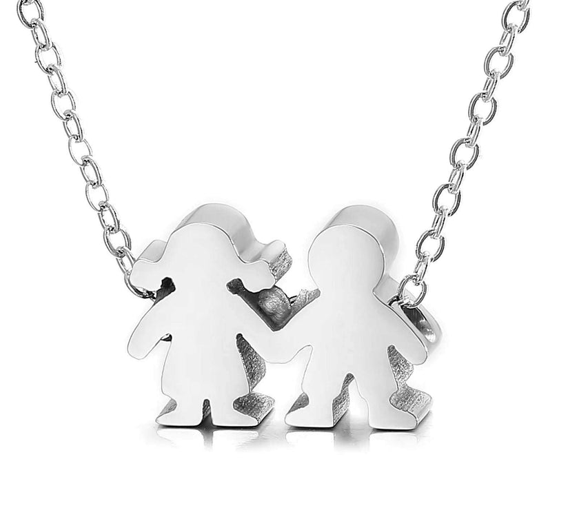 Boy Girl Kid Pendant Women Necklace Name Date Child Family Jewelry Engraved Stainless Steel Gold Color Jewelry