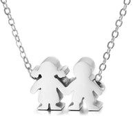 Boy Girl Kid Pendant Women Necklace Name Date Child Family Jewelry Engraved Stainless Steel Gold Color Jewelry