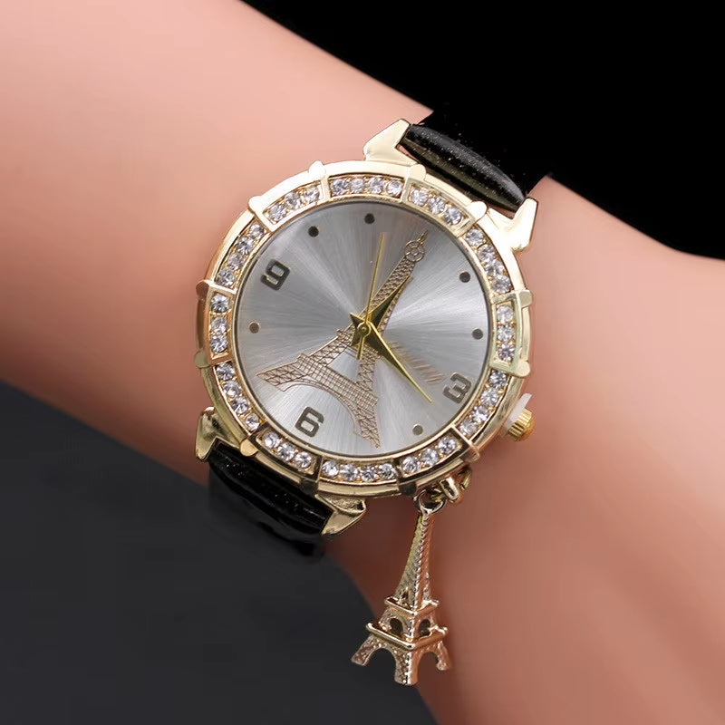 2020 Ladies Watches Fashion Paris Eiffel Tower Watches Women Faux Leather Quartz Watches Relogio Feminino Reloje Mujer Best Gift