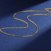 YUNLI Real 18K Gold Necklace Simple O-Shaped Chain Solid AU750 Pendant Chain for Women Fine Jewelry Gift